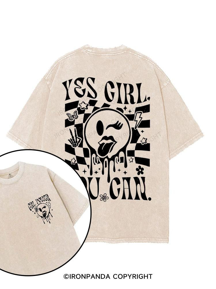 YES GIRL YOU CAN printed Gym Shirt