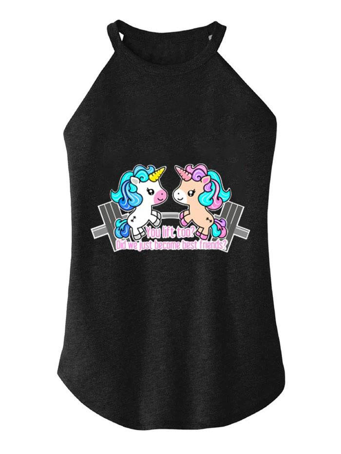 UNICORN FITNESS FRIENDS  TRI ROCKER COTTON TANK