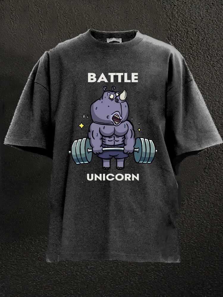 battle unicorn Washed Gym Shirt