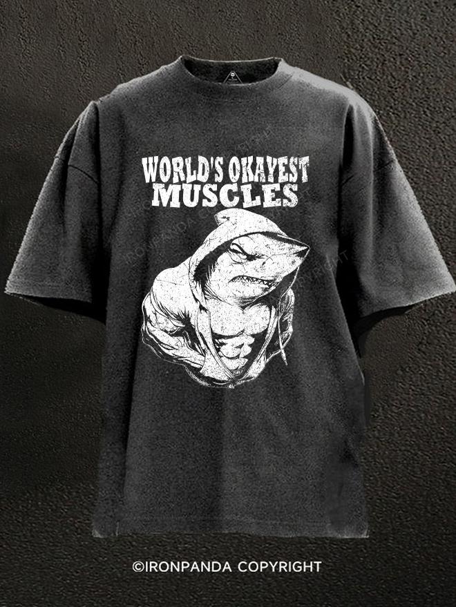 WORLD'S OKAYEST MUSCLES Washed Gym Shirt