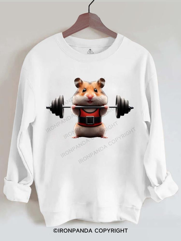 Hamster Weight Lifting Gym Sweatshirt