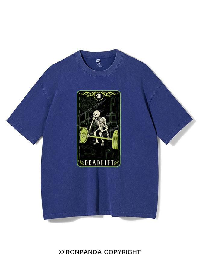 DEADLIFT SKELETON TAROT VINTAGE GYM SHIRT