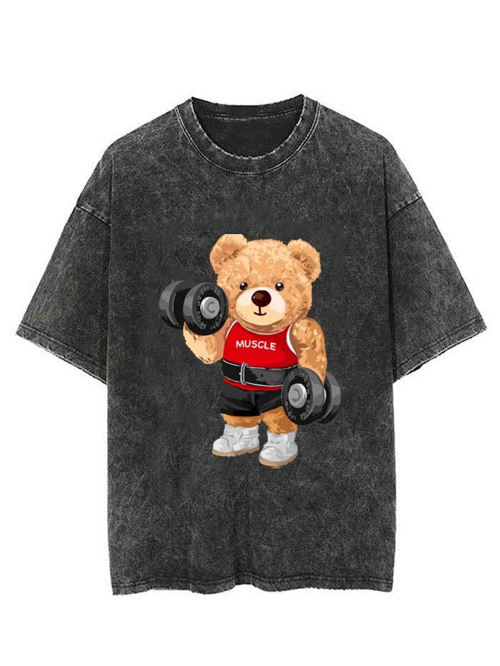 THE DUMBBEL BEAR VINTAGE GYM SHIRT