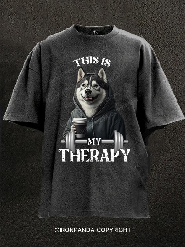 this is my therapay dog Washed Gym Shirt