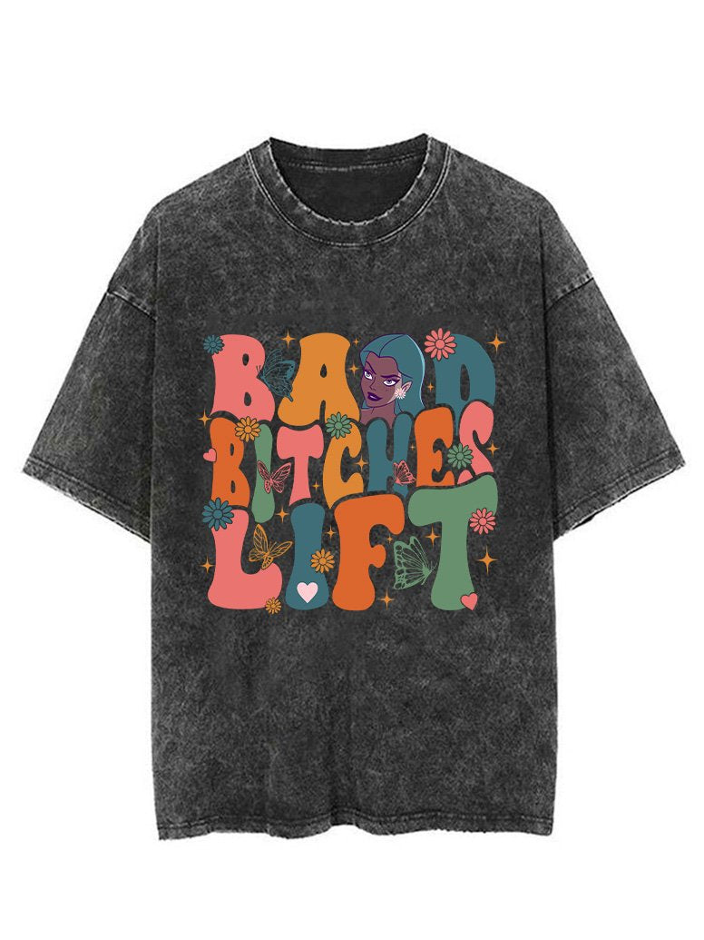 IronPandafit BAD BITCHES LIFT VINTAGE GYM SHIRT For Sale