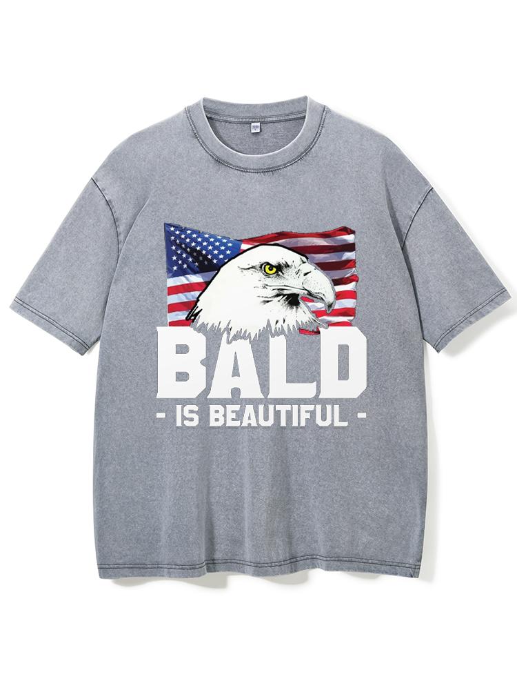 Bald Is Beautiful Eagle Washed Gym Shirt