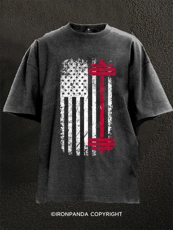 Gym American Flag Washed Gym Shirt