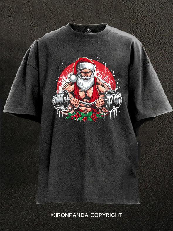 GYM Santa Claus Washed Gym Shirt