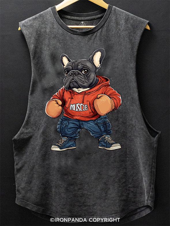 Muscular French bulldog SCOOP BOTTOM COTTON TANK