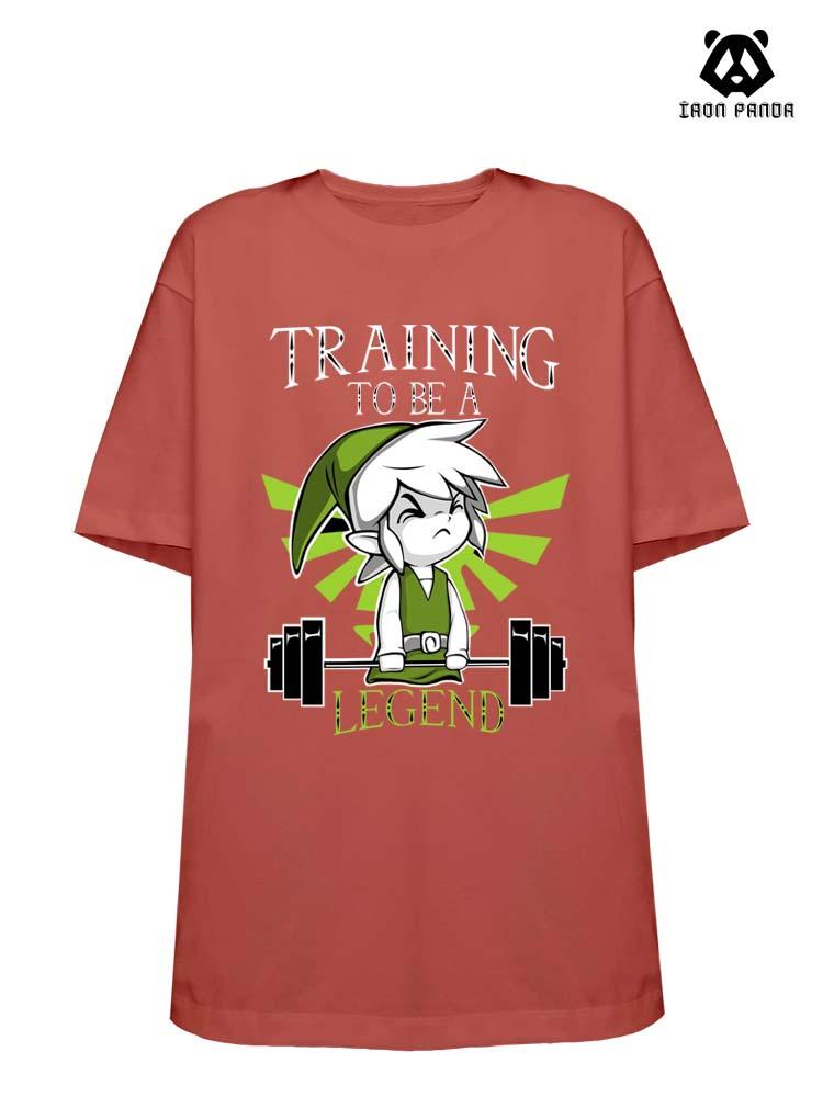 TRAINING TO BE A LEGEND Loose fit cotton  Gym T-shirt