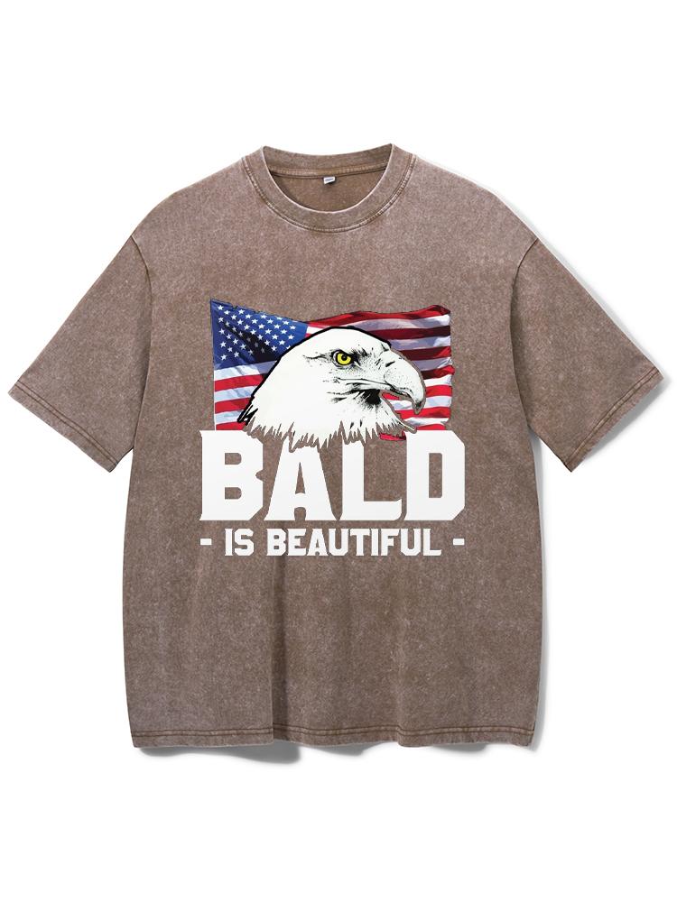 Bald Is Beautiful Eagle Washed Gym Shirt