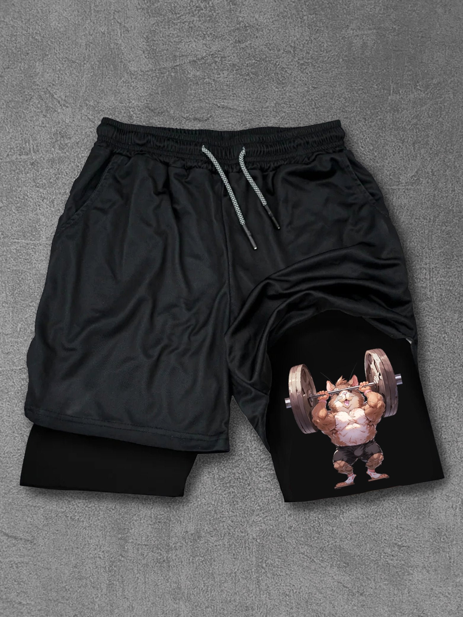 Strong Hamster with barbell Performance Training Shorts