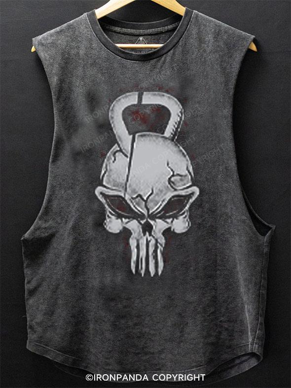 Train Harder skull SCOOP BOTTOM COTTON TANK