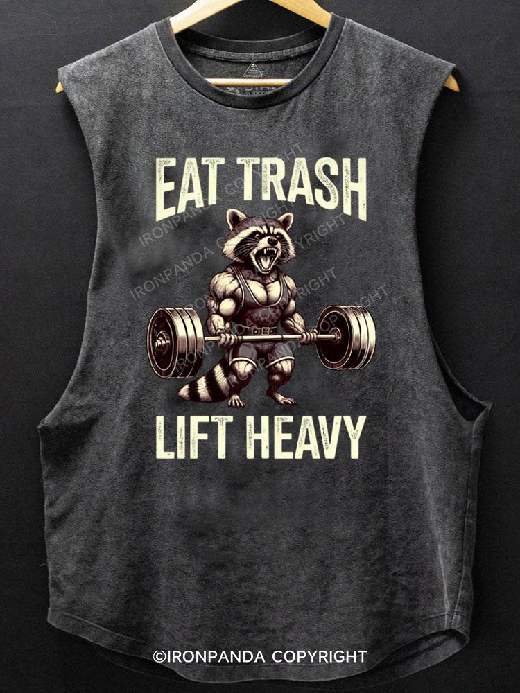 eat trash lift heavy SCOOP BOTTOM COTTON TANK