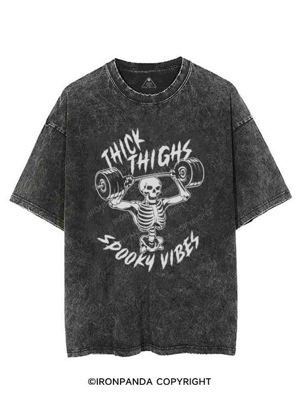 THICK THIGHS SPOOKY VIBES VINTAGE GYM SHIRT