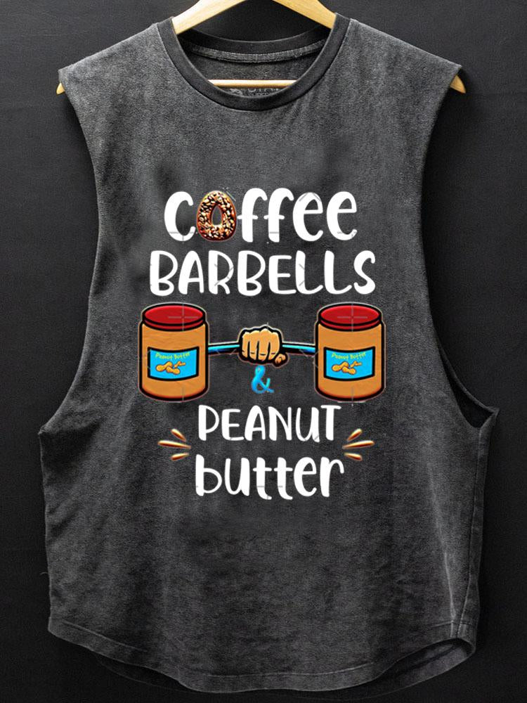 Coffee Barbells and Peanut Butter SCOOP BOTTOM COTTON TANK