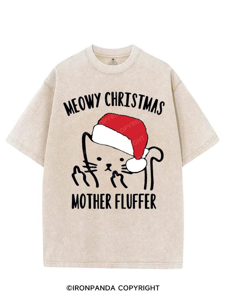 MEOWY CHRISTMAS MOTHER FLUFFER VINTAGE GYM SHIRT