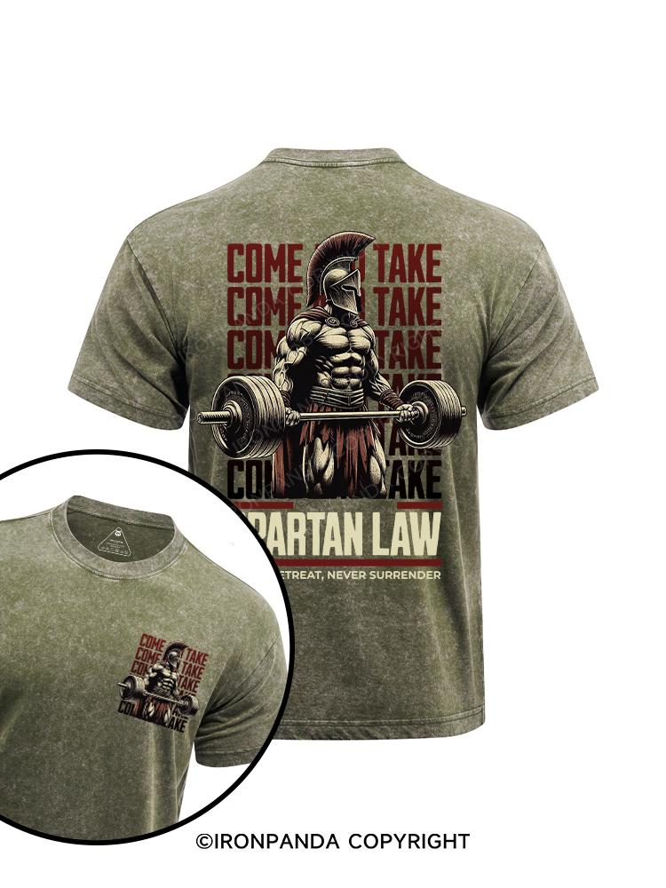 spartan law printed Washed Gym Shirt