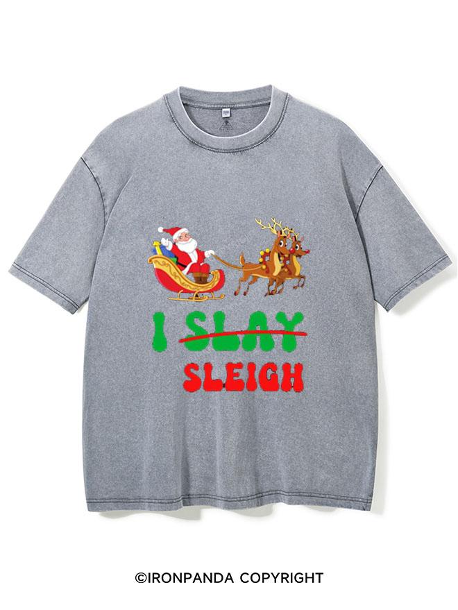 I SLAY SANTA CLAUS SLEIGH  VINTAGE GYM SHIRT