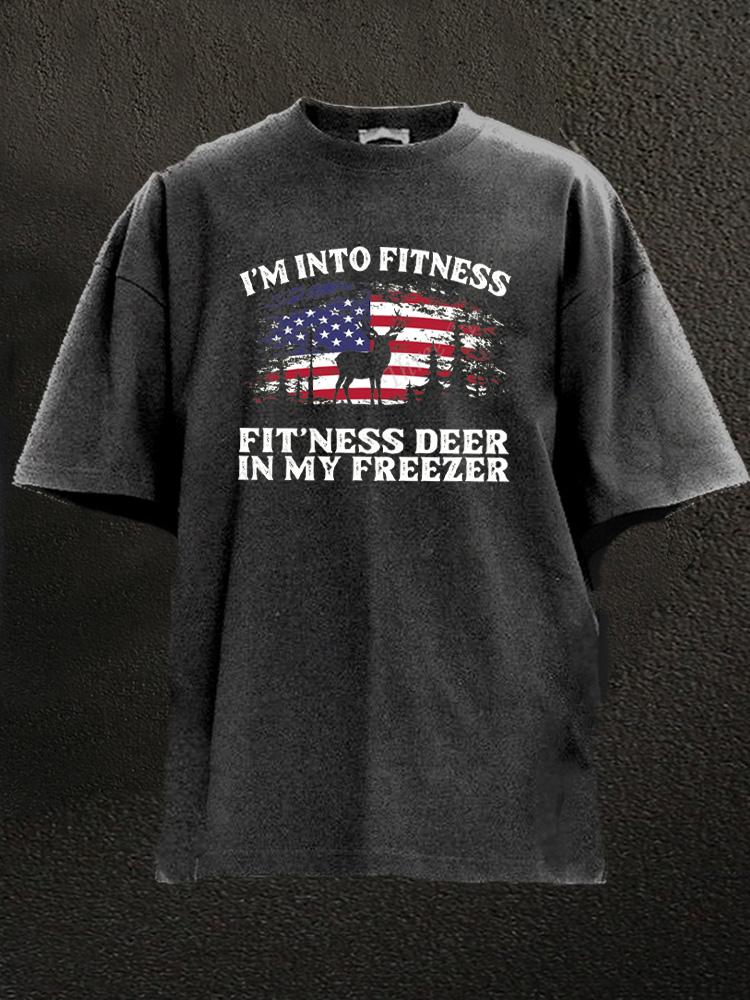 FITNESS DEER IN MY FREEZER WASHED GYM SHIRT