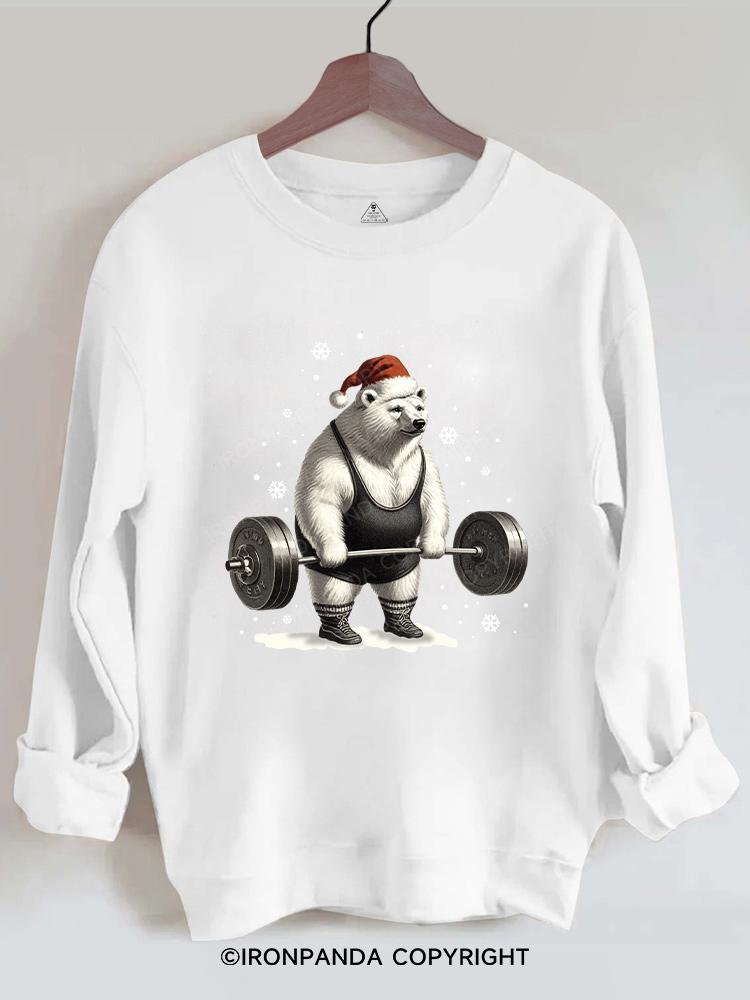 Christmas Bear Fitness Gym Sweatshirt