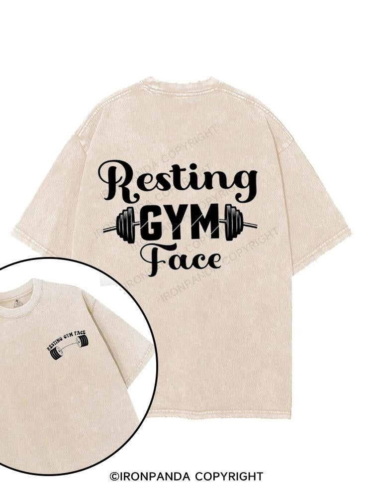 Resting Gym Face printed Gym Shirt