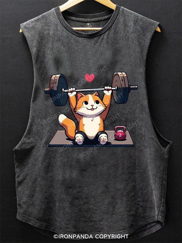 KITTEN GAINS SCOOP BOTTOM COTTON TANK