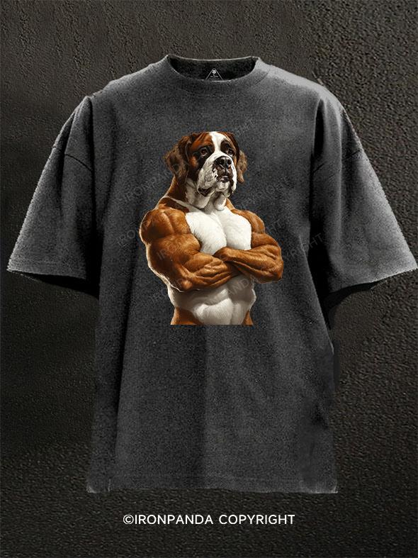 Muscle Saint Bernard Washed Gym Shirt