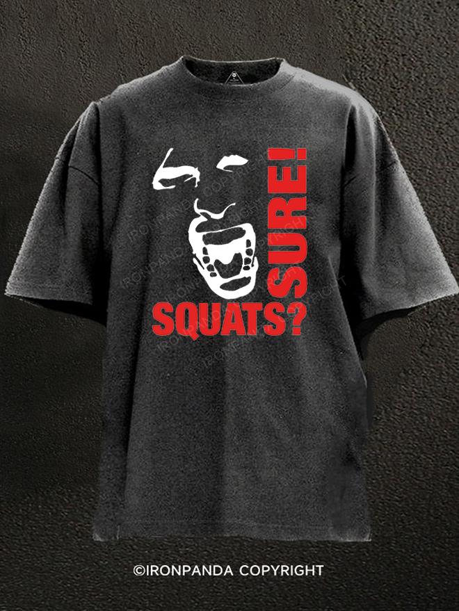 SQUATS WORKOUT Washed Gym Shirt