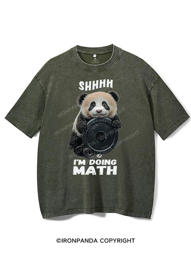 SHHHH I'M DOING MATH PANDA VINTAGE GYM SHIRT