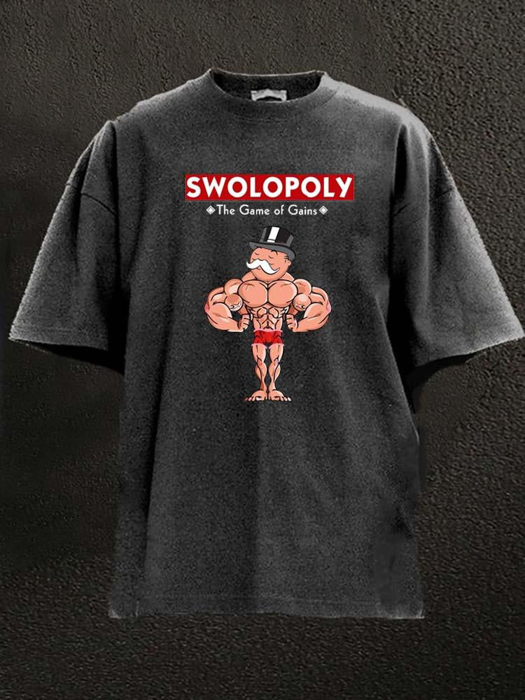 SWOLOPOLY Washed Gym Shirt