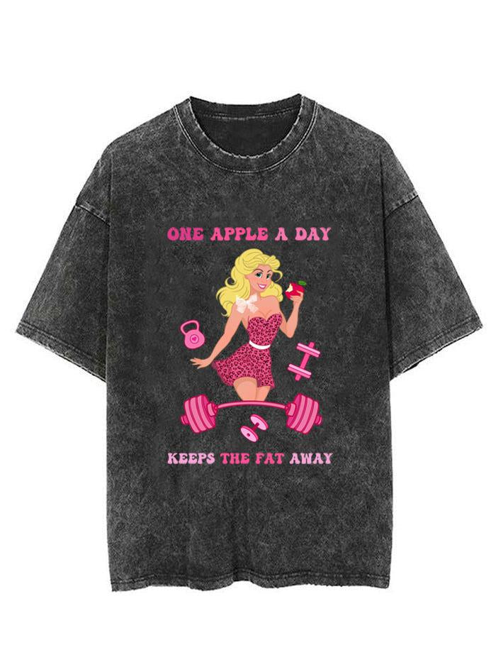 ONE APPLE A DAY KEEPS THE FAT AWAY VINTAGE GYM SHIRT