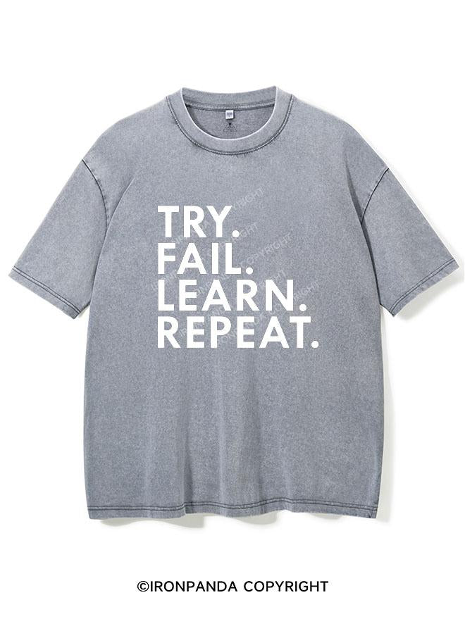 TRY FAIL LEARN REPEAT VINTAGE GYM SHIRT