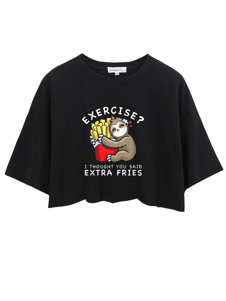 EXERCISE I THOUGHT YOU SAID EXTRA FRIES CROP TOPS