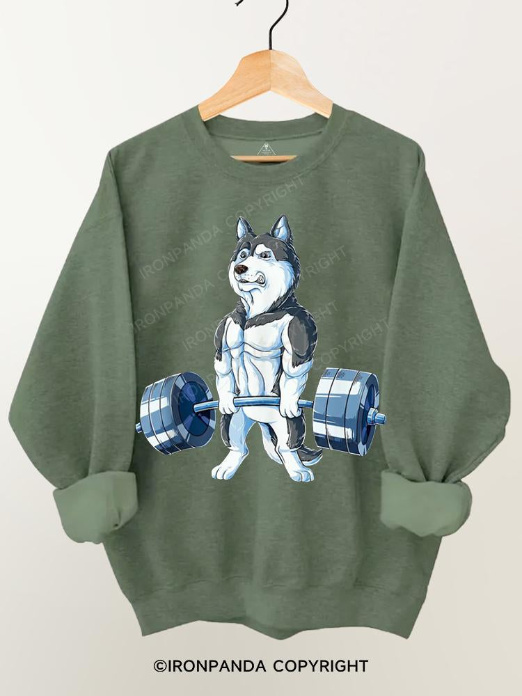 Boston Terrier Weightlifting Gym Sweatshirt Gym Sweatshirt