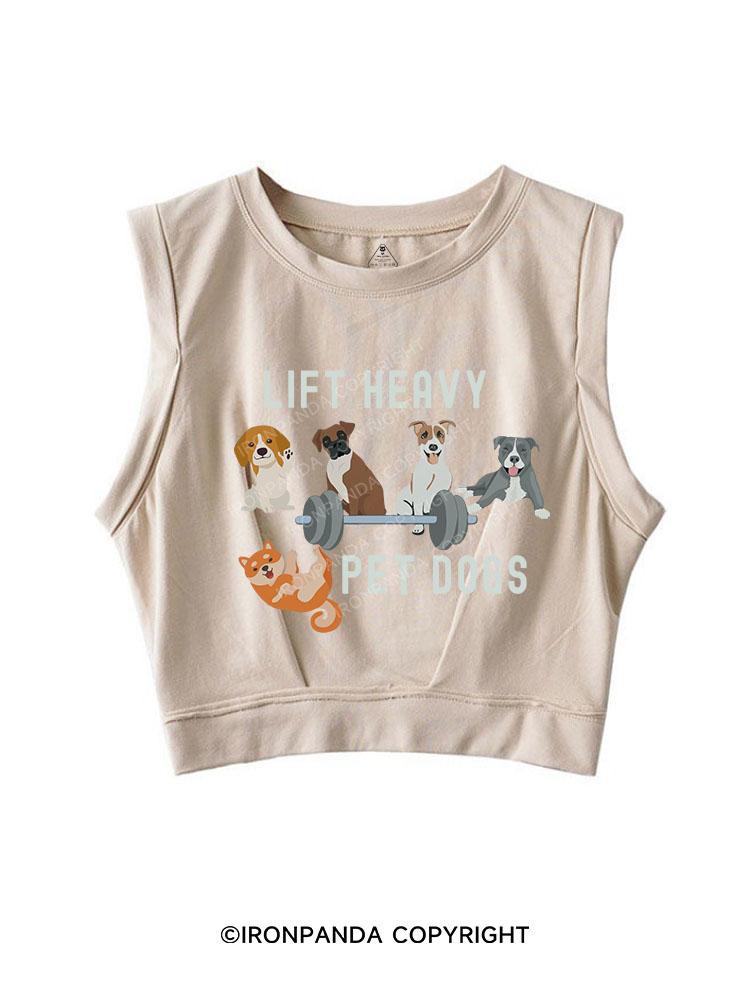 LIFT HEAVY PET DOGS SLEEVELESS CROP TOPS