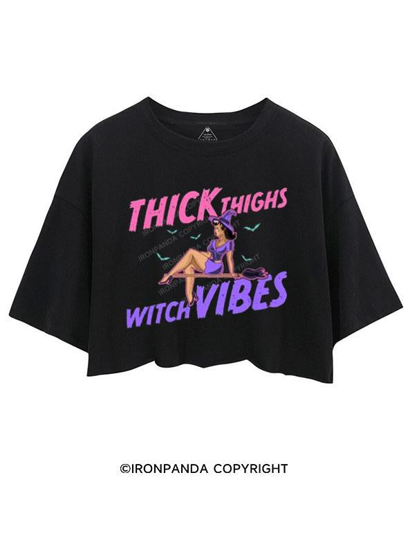 THICK THIGHS WITCH VIBES CROP TOPS