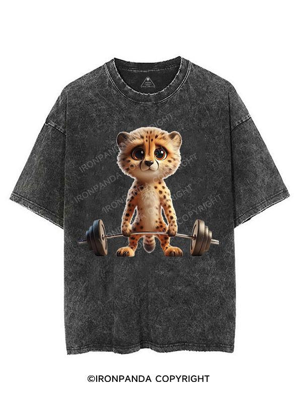 IRON-PUMPING LEOPARD VINTAGE GYM SHIRT