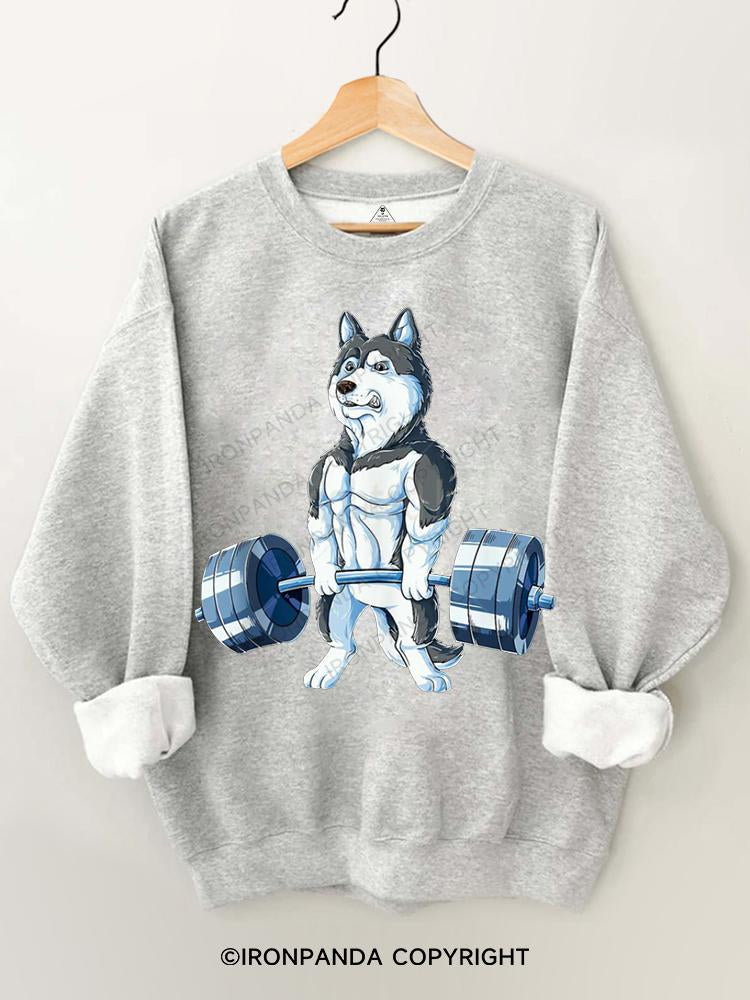 Boston Terrier Weightlifting Gym Sweatshirt Gym Sweatshirt