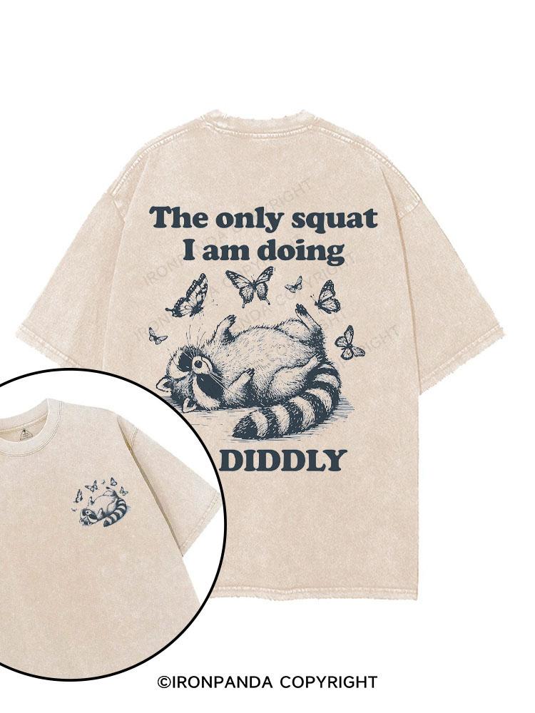 The Only Squat I’m Doing Is Diddly printed Gym Shirt