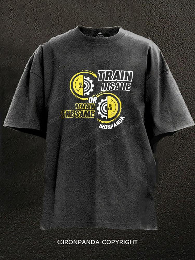 TRAIN INSANE OR REMAIN THE SAME Washed Gym Shirt