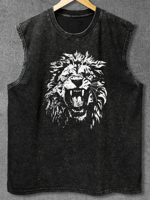 ROARING LION Washed Gym Tank