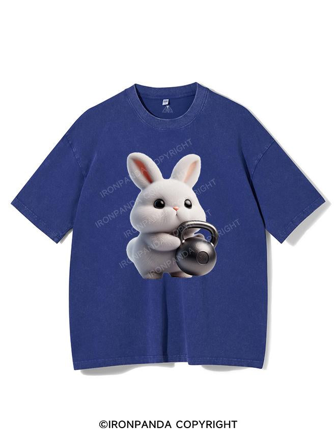 CUTE BUNNY KETTLEBELL VIBES VINTAGE GYM SHIRT