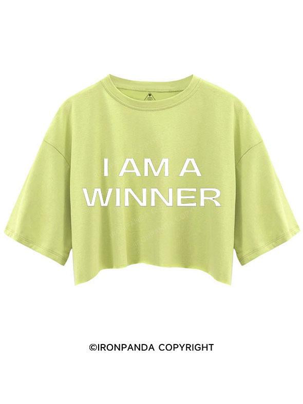 I AM A WINNER CROP TOPS