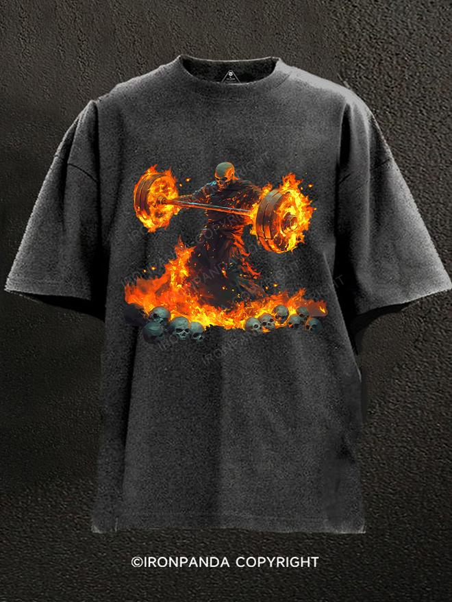 Death flame Washed Gym Shirt