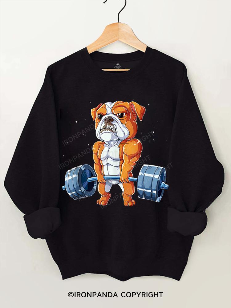 English Bulldog Weightlifting Gym Sweatshirt