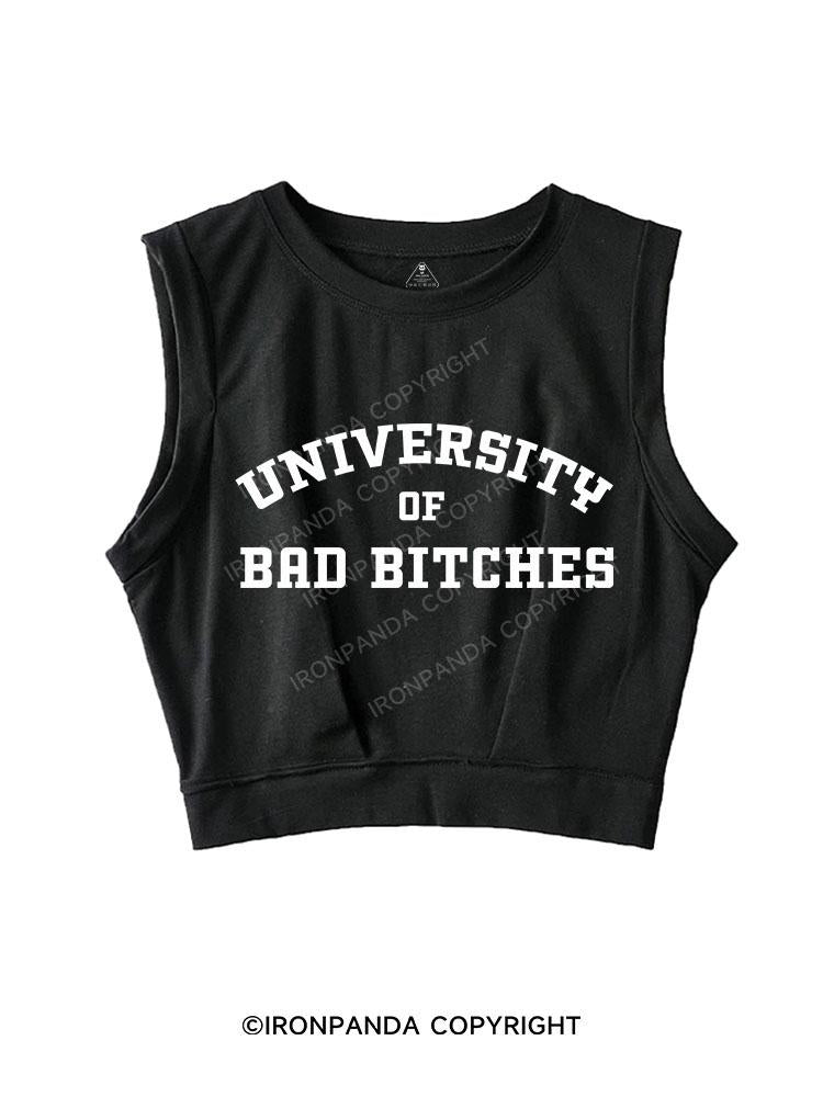 UNIVERSITY OF BAD BITCHES SLEEVELESS CROP TOPS