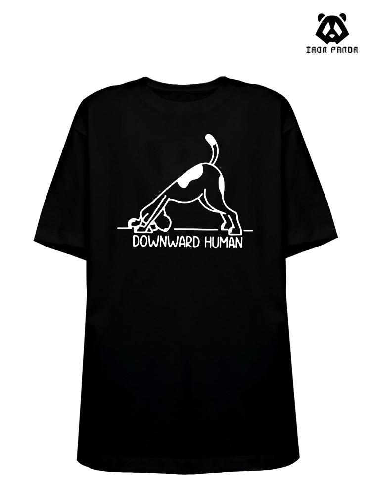 downward human Loose fit cotton  Gym T-shirt