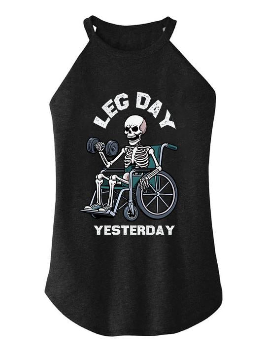 LEG DAY YESTERDAY TRI ROCKER COTTON TANK