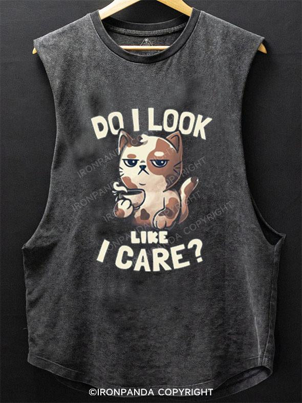 DO I LOOK LIKE I CARE? SCOOP BOTTOM COTTON TANK